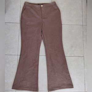 Marc New York Women's Size 12 Brown Faux Suede Bootcut Flare Pants